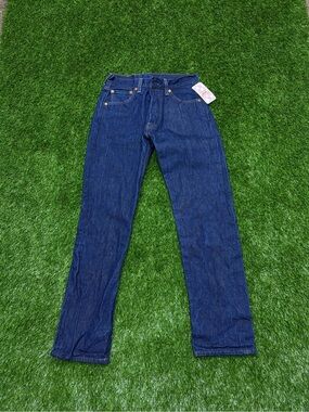 Classic Men's Dark Blue Levi’s 501 Straight-Leg Jeans